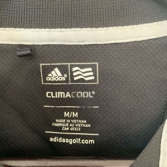 Adidas Black Print Climacool Golf Shirt Sz M - Picture 6 of 8